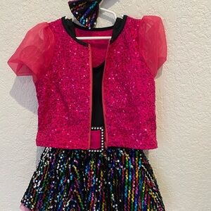 Sparkling Pink and Black Kids Costume